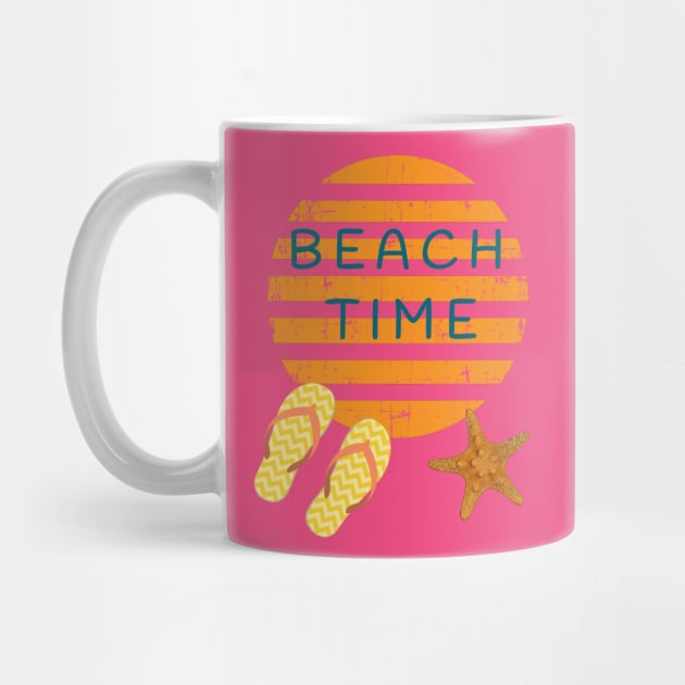 Beach Time Flip Flop Sun T-Shirt by SistersTrading84